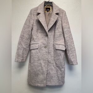 Sam Edelman Designer Single Button Camel Tan Oatmeal Wool Coat Jacket Size M